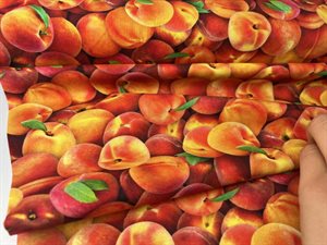 Patchwork stof - Elizabeth's studio, food festival peaches
